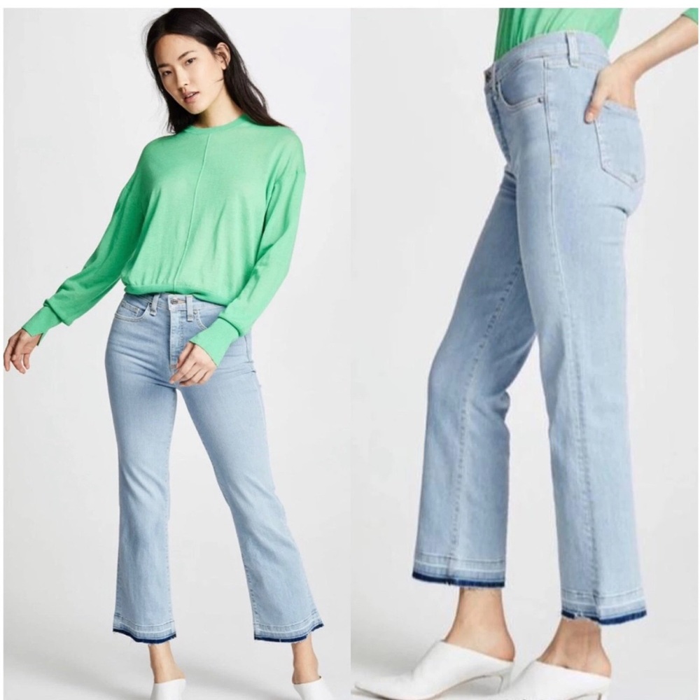 Veronica Beard Jackie 10” In Sky with Fray Straight Leg Jeans Size 26